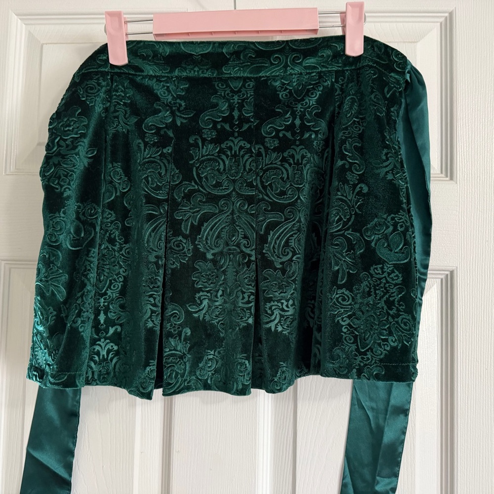 Sugar Thrillz Dolls Kill December Dilemma Mini Skirt - Emerald Green Large - Picture 2 of 9